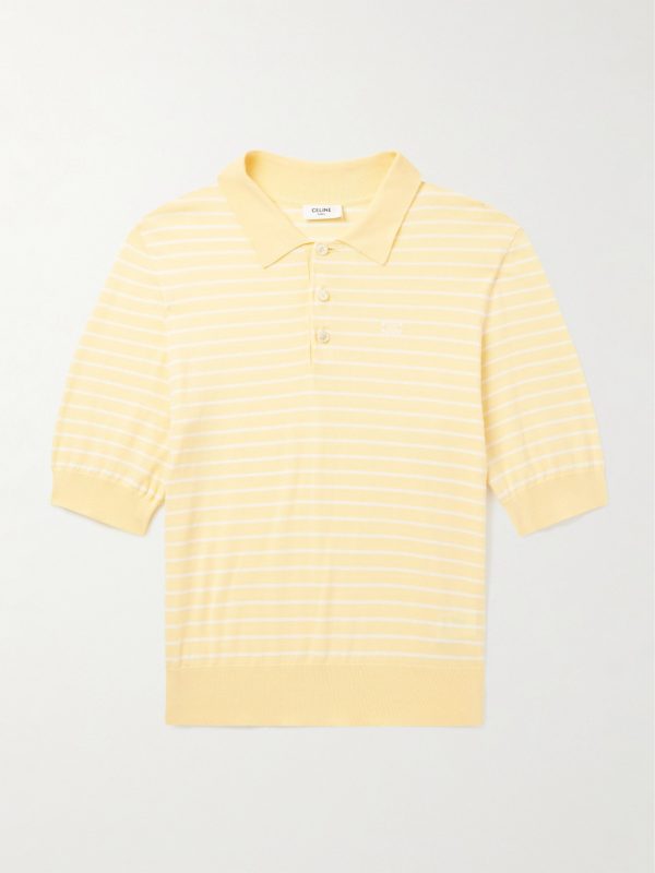 Logo-Embroidered Striped Cotton Polo Shirt Logo-Embroidered Striped Cotton Polo Shirt