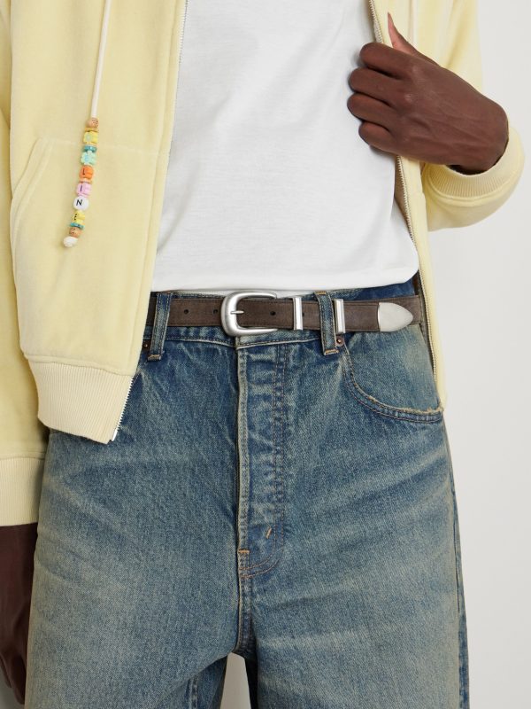 2.5cm Waxed-Leather Belt - FR