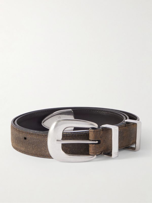 2.5cm Waxed-Leather Belt