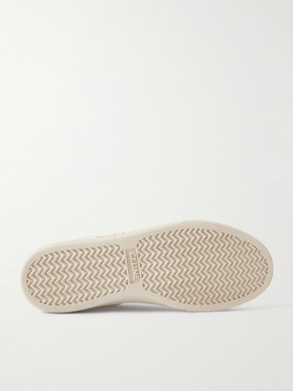 Leather-Trimmed Logo-Embroidered Canvas Sneakers - E1 Leather-Trimmed Logo-Embroidered Canvas Sneakers - E1