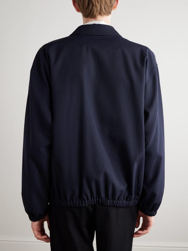 Logo-Embroidered Wool and Cotton-Blend Gabardine Blouson Jacket - BK