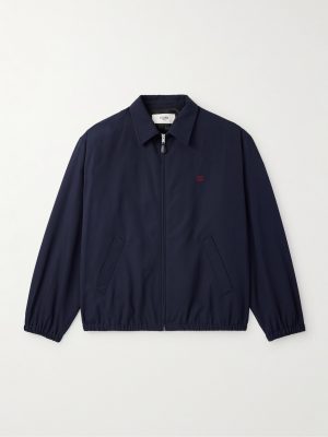 Logo-Embroidered Wool and Cotton-Blend Gabardine Blouson Jacket Logo-Embroidered Wool and Cotton-Blend Gabardine Blouson Jacket