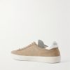 Logo-Embossed Leather-Trimmed Suede Sneakers - BK Logo-Embossed Leather-Trimmed Suede Sneakers - BK