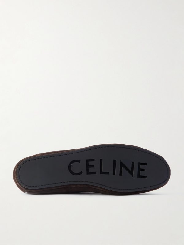 Logo-Appliquéd Suede Loafers - E1 Logo-Appliquéd Suede Loafers - E1