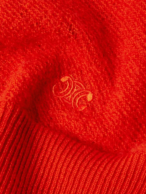 Logo-Embroidered Open-Knit Wool Sweater - CU