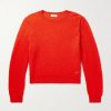 Logo-Embroidered Open-Knit Wool Sweater