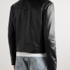 Panelled Leather Jacket - BK Panelled Leather Jacket - BK