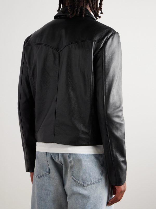 Panelled Leather Jacket - BK Panelled Leather Jacket - BK