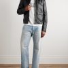 Panelled Leather Jacket - OU Panelled Leather Jacket - OU