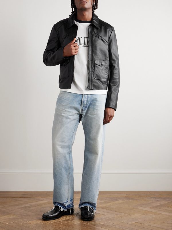 Panelled Leather Jacket - OU Panelled Leather Jacket - OU