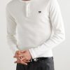 Logo-Embroidered Ribbed Cotton-Jersey Henley T-Shirt - FR Logo-Embroidered Ribbed Cotton-Jersey Henley T-Shirt - FR