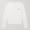 Logo-Embroidered Ribbed Cotton-Jersey Henley T-Shirt Logo-Embroidered Ribbed Cotton-Jersey Henley T-Shirt