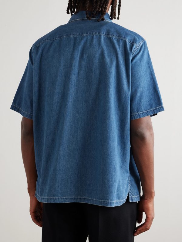 Logo-Embroidered Denim Shirt - BK