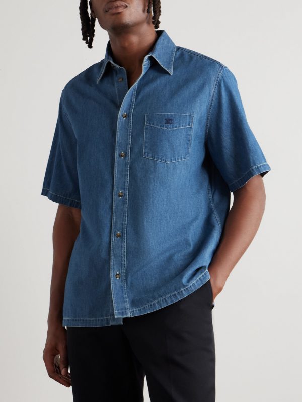 Logo-Embroidered Denim Shirt - FR