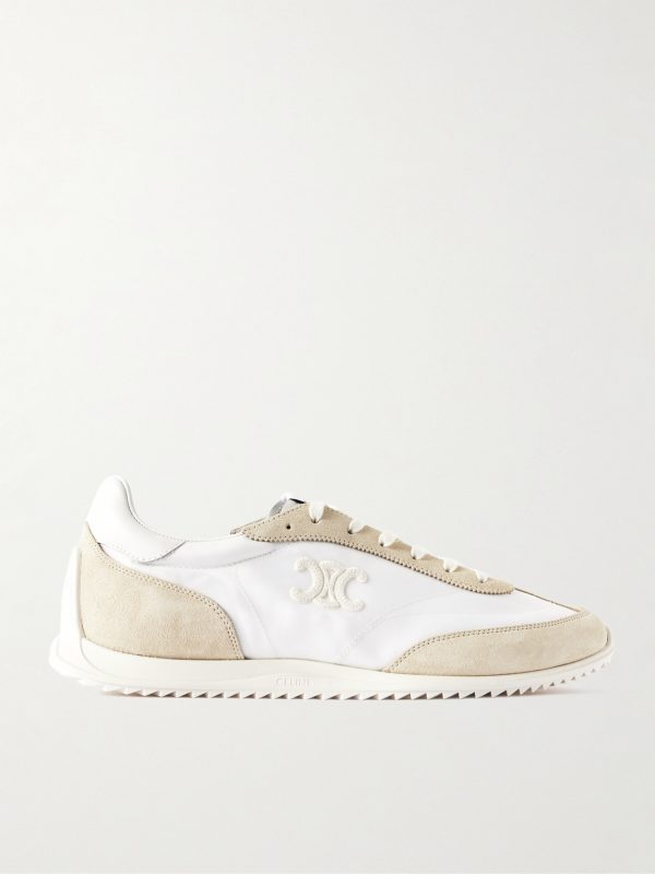 Racer Logo-Embroidered Suede, Leather and Shell Sneakers Racer Logo-Embroidered Suede, Leather and Shell Sneakers