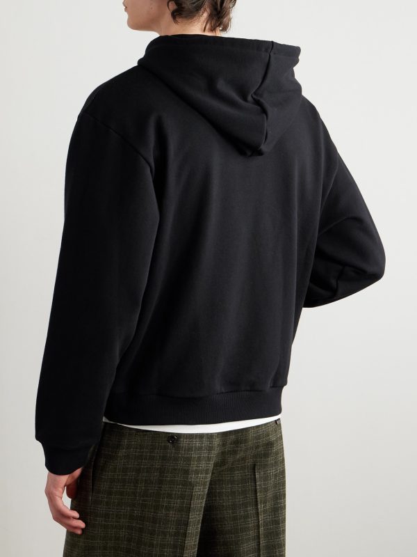 Logo-Print Cotton-Jersey Hoodie - BK Logo-Print Cotton-Jersey Hoodie - BK