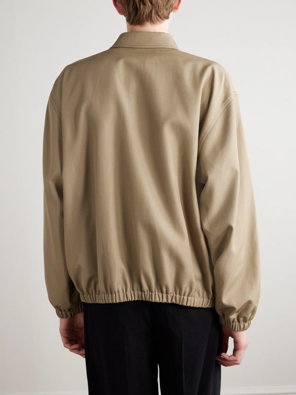 Logo-Embroidered Wool and Cotton-Blend Gabardine Blouson Jacket - BK Logo-Embroidered Wool and Cotton-Blend Gabardine Blouson Jacket - BK