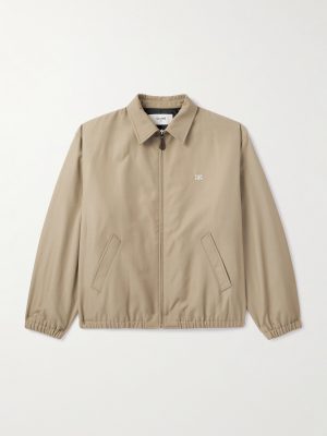 Logo-Embroidered Wool and Cotton-Blend Gabardine Blouson Jacket Logo-Embroidered Wool and Cotton-Blend Gabardine Blouson Jacket