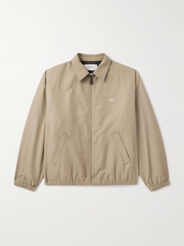 Logo-Embroidered Wool and Cotton-Blend Gabardine Blouson Jacket Logo-Embroidered Wool and Cotton-Blend Gabardine Blouson Jacket