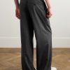 Wide-Leg Pleated Cashmere Trousers - BK
