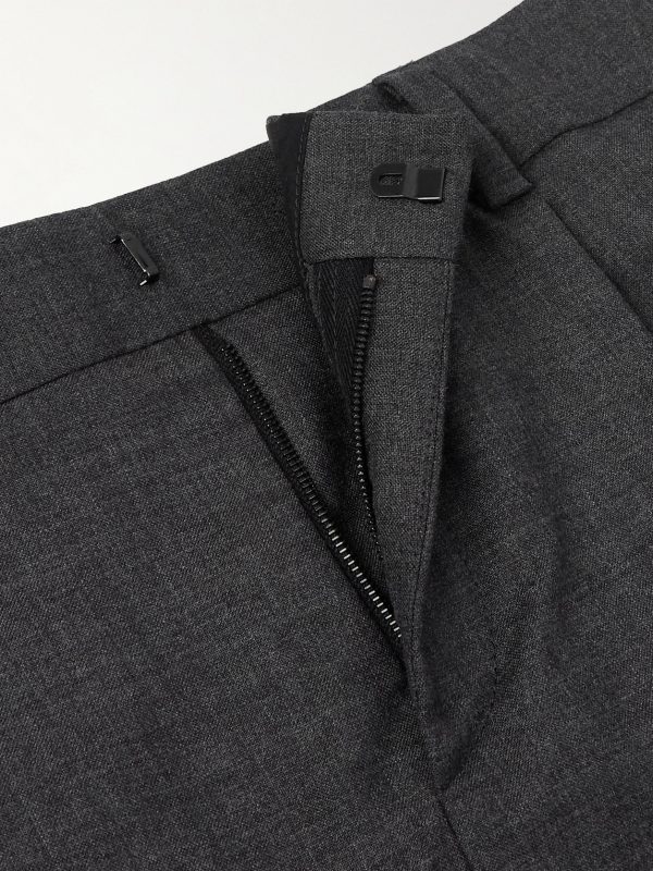 Wide-Leg Pleated Cashmere Trousers - E1