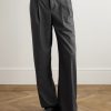 Wide-Leg Pleated Cashmere Trousers - FR