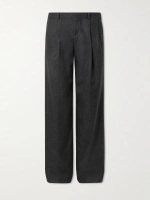 Wide-Leg Pleated Cashmere Trousers Wide-Leg Pleated Cashmere Trousers