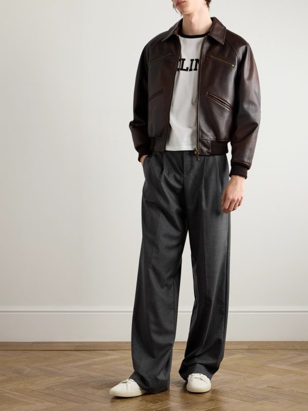 Wide-Leg Pleated Cashmere Trousers - OU