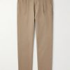 Daniel Tapered Pleated Organic Cotton-Canvas Trousers Daniel Tapered Pleated Organic Cotton-Canvas Trousers