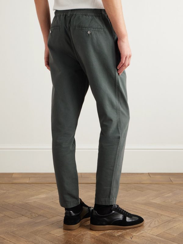 Daniel Tapered Pleated Organic Cotton-Canvas Trousers - BK Daniel Tapered Pleated Organic Cotton-Canvas Trousers - BK