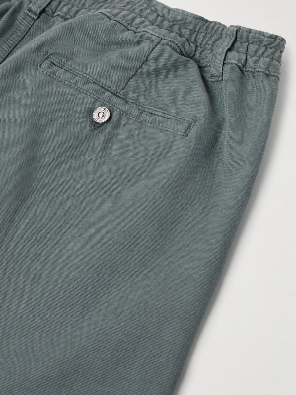 Daniel Tapered Pleated Organic Cotton-Canvas Trousers - CU Daniel Tapered Pleated Organic Cotton-Canvas Trousers - CU