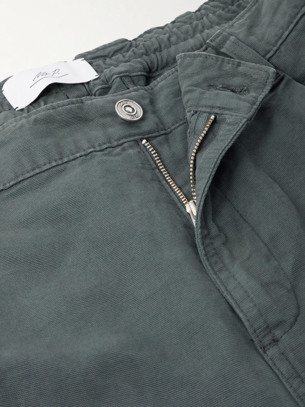 Daniel Tapered Pleated Organic Cotton-Canvas Trousers - E1 Daniel Tapered Pleated Organic Cotton-Canvas Trousers - E1