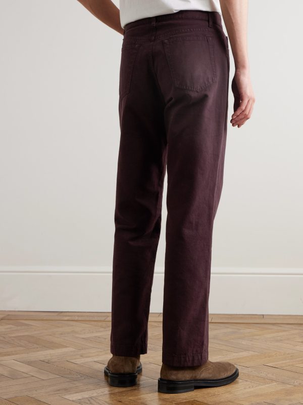 Edward Straight-Leg Organic Cotton-Canvas Trousers - BK