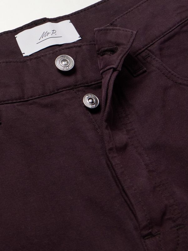 Edward Straight-Leg Organic Cotton-Canvas Trousers - E1