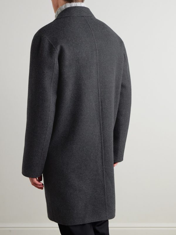 Checked Double-Faced Wool and Cashmere-Blend Coat - BK Checked Double-Faced Wool and Cashmere-Blend Coat - BK