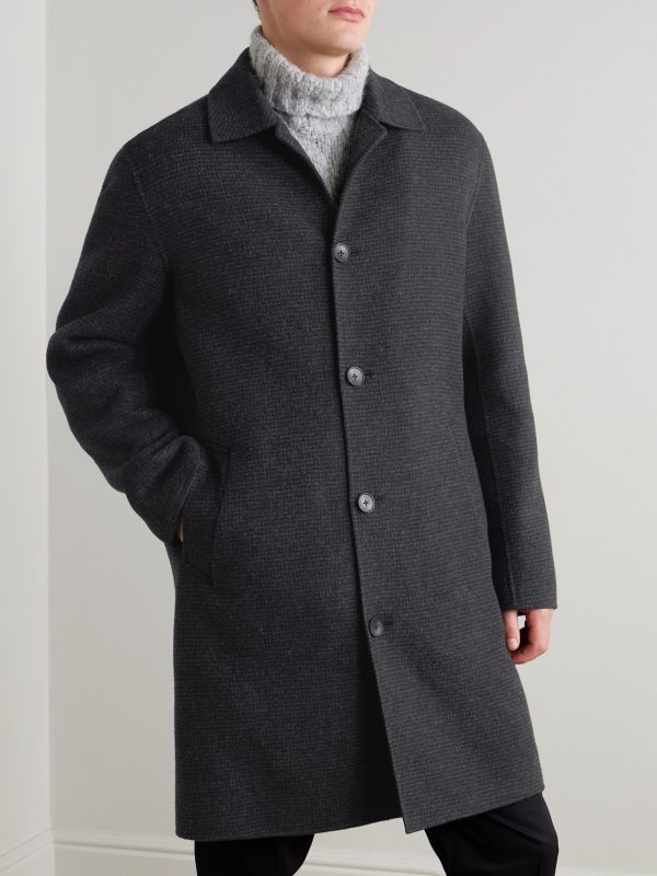 Checked Double-Faced Wool and Cashmere-Blend Coat - FR Checked Double-Faced Wool and Cashmere-Blend Coat - FR