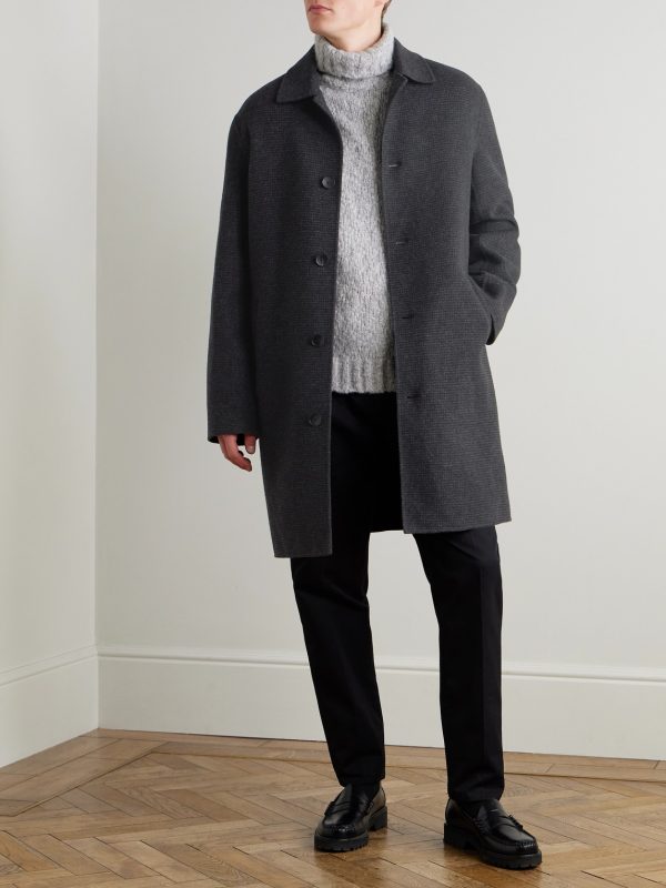 Checked Double-Faced Wool and Cashmere-Blend Coat - OU Checked Double-Faced Wool and Cashmere-Blend Coat - OU
