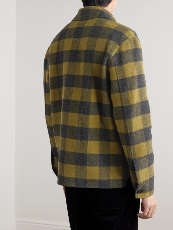Checked Double-Faced Wool and Cashmere-Blend Chore Jacket - BK Checked Double-Faced Wool and Cashmere-Blend Chore Jacket - BK