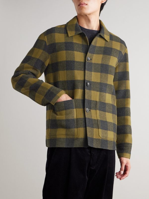 Checked Double-Faced Wool and Cashmere-Blend Chore Jacket - FR Checked Double-Faced Wool and Cashmere-Blend Chore Jacket - FR