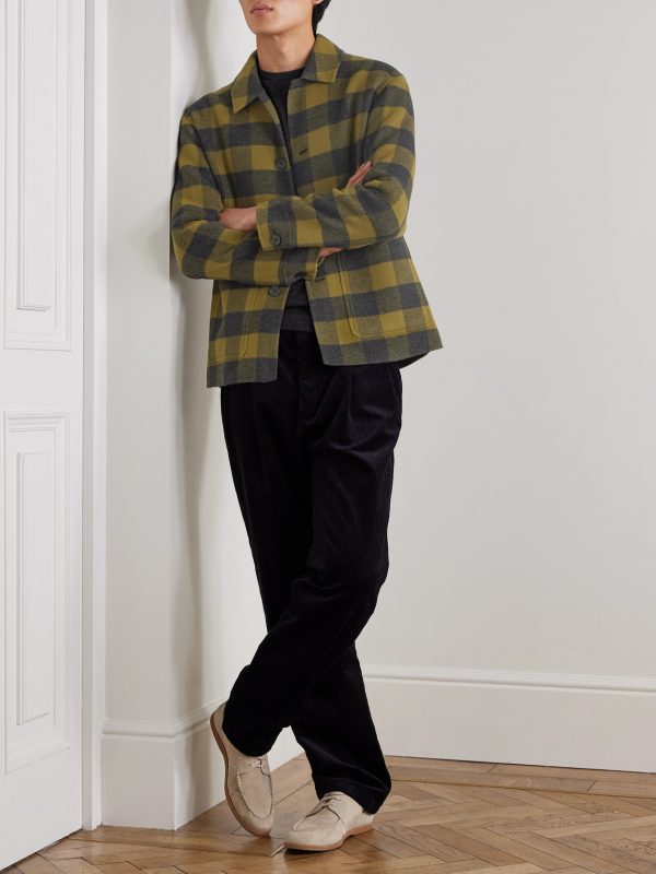 Checked Double-Faced Wool and Cashmere-Blend Chore Jacket - OU Checked Double-Faced Wool and Cashmere-Blend Chore Jacket - OU