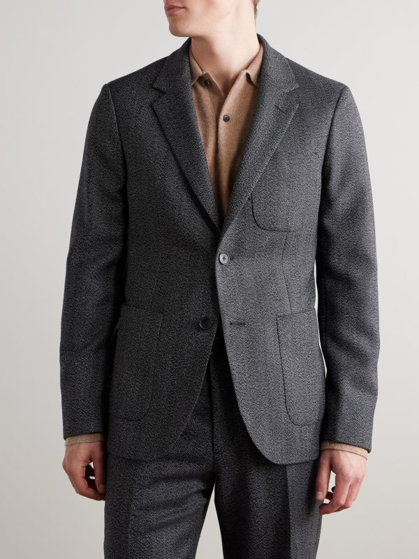 Herringbone Virgin Wool Suit Jacket - FR Herringbone Virgin Wool Suit Jacket - FR