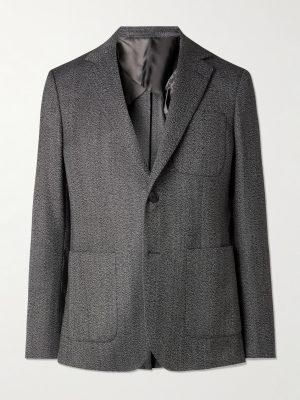 Herringbone Virgin Wool Suit Jacket