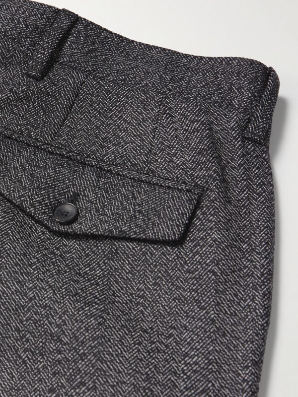 Straight-Leg Herringbone Virgin Wool Suit Trousers - CU Straight-Leg Herringbone Virgin Wool Suit Trousers - CU