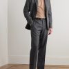 Straight-Leg Herringbone Virgin Wool Suit Trousers - OU Straight-Leg Herringbone Virgin Wool Suit Trousers - OU