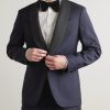 Shawl-Collar Satin-Trimmed Virgin Wool and Mohair-Blend Tuxedo Jacket - FR