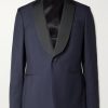 Shawl-Collar Satin-Trimmed Virgin Wool and Mohair-Blend Tuxedo Jacket