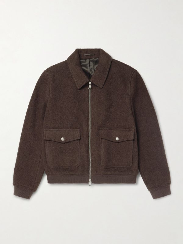 Wool-Blend Bouclé Blouson Jacket