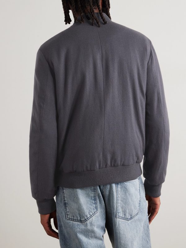 Padded Cashmere-Blend Bomber Jacket - BK