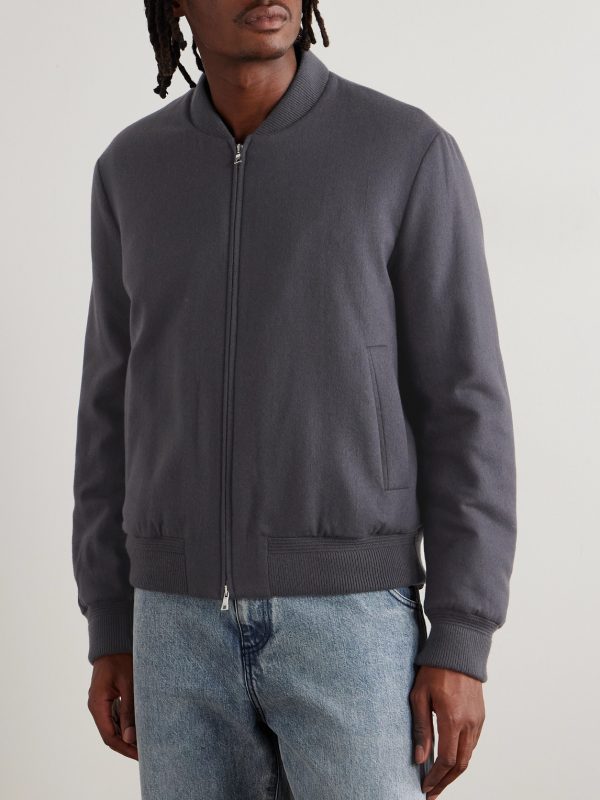 Padded Cashmere-Blend Bomber Jacket - FR