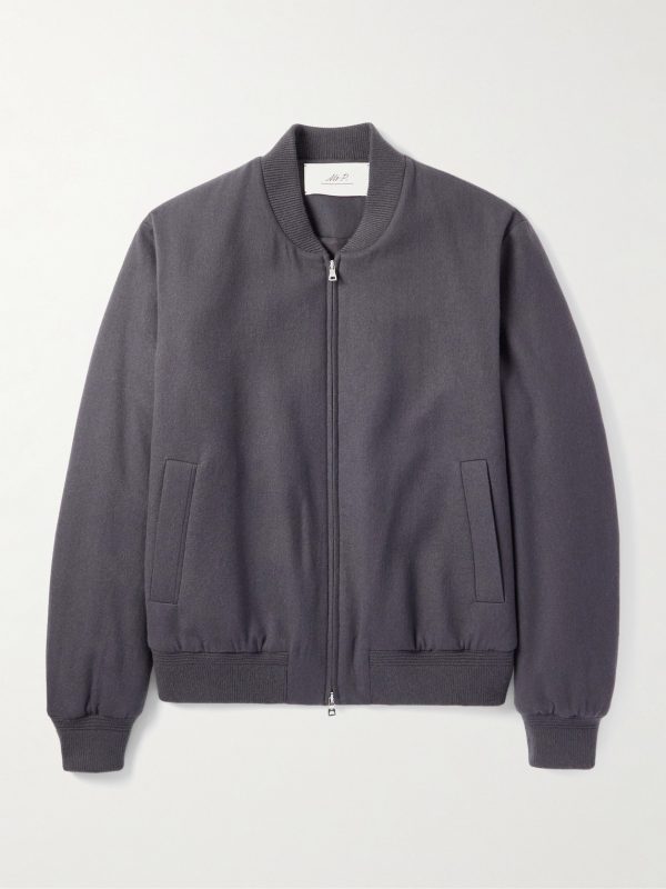 Padded Cashmere-Blend Bomber Jacket